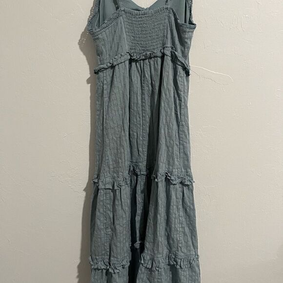 Japna teal maxi dress M crouched adjustable strap - Picture 6 of 7